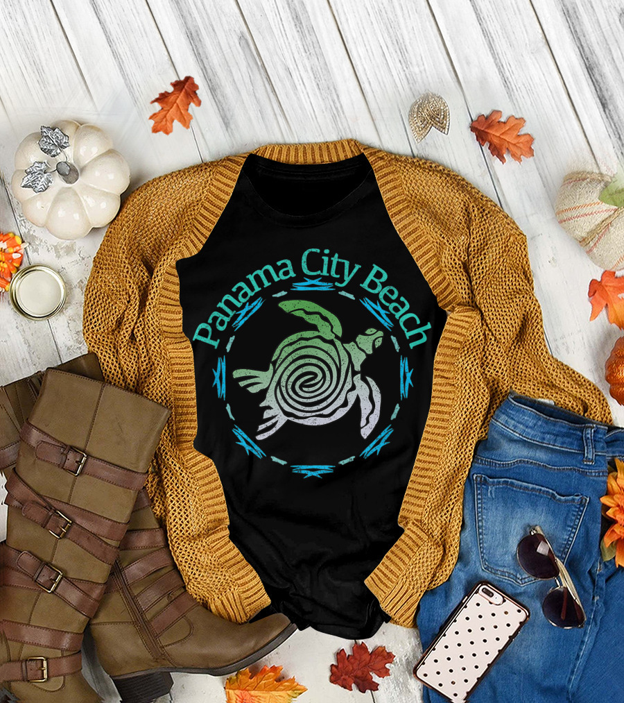 Panama City Beach Tribal Turtle Spiral T-Shirt
