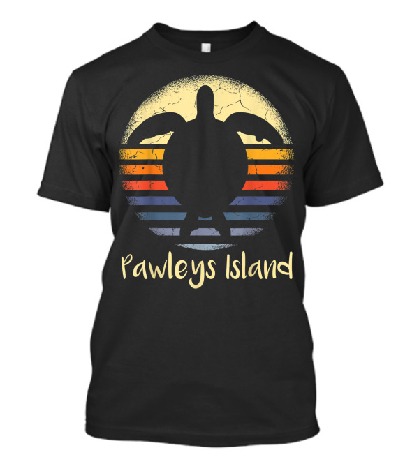 Pawleys Island Loggerhead Sea Turtle Sunset Stripes T-Shirt