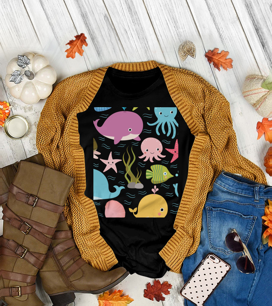 Cute Sea Animals Ocean Fish Summer X8 T-Shirt