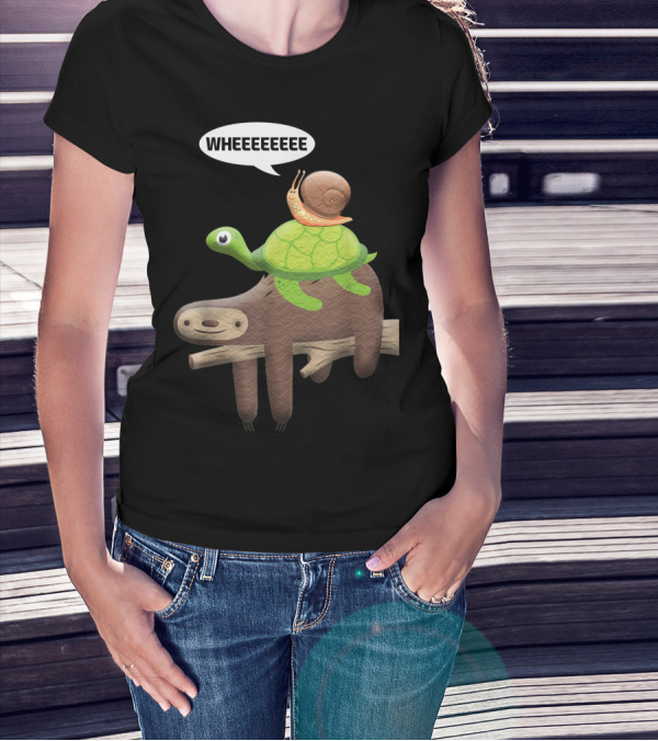 Wheeeeee Sloth Turtle Snail Adventure T-Shirt