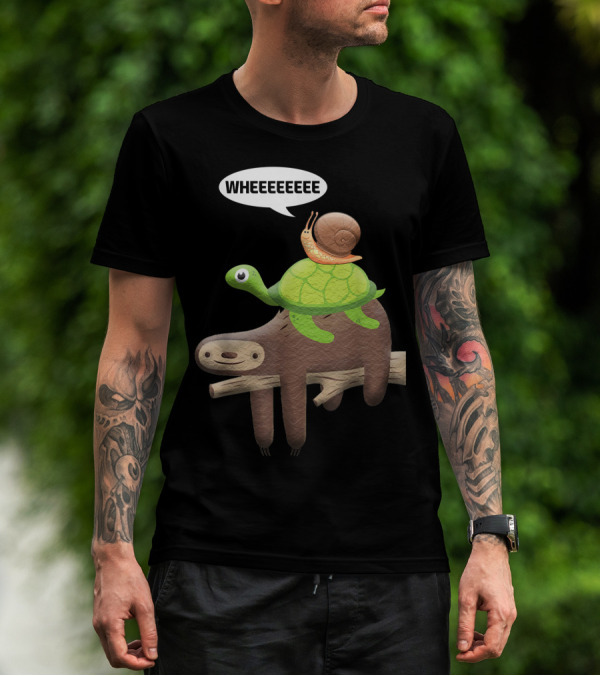Wheeeeee Sloth Turtle Snail Adventure T-Shirt