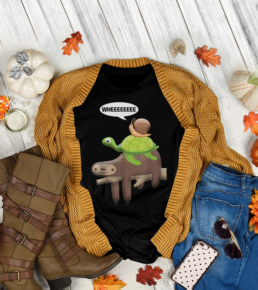Wheeeeee Sloth Turtle Snail Adventure T-Shirt