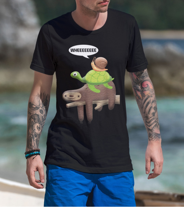 Wheeeeee Sloth Turtle Snail Adventure T-Shirt