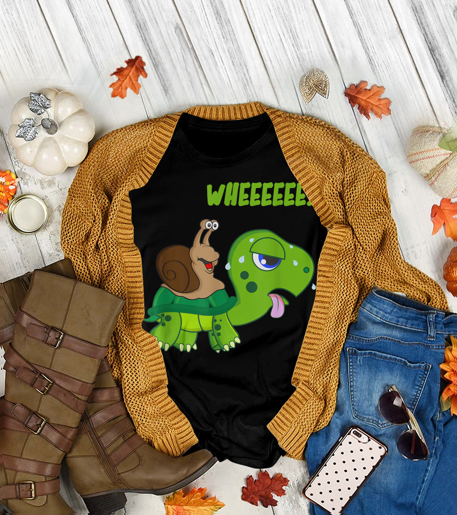 Snail Shells Turtle Decor Sloth Toy Snails Pace Wheeeeeee Sloth Turtle T-Shirt