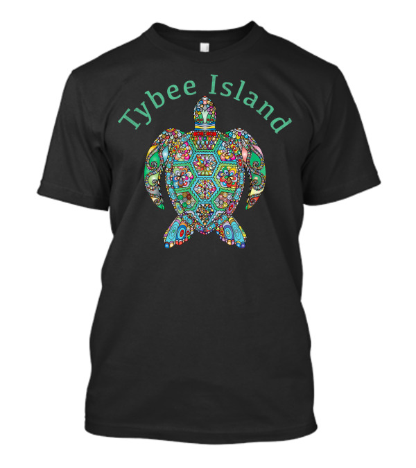 Tybee Island Colorful Tribal Turtle T-Shirt