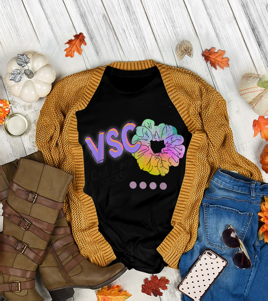 VSCO And I Oop Sksksk Rainbow Scrunchie Aesthetic T-Shirt