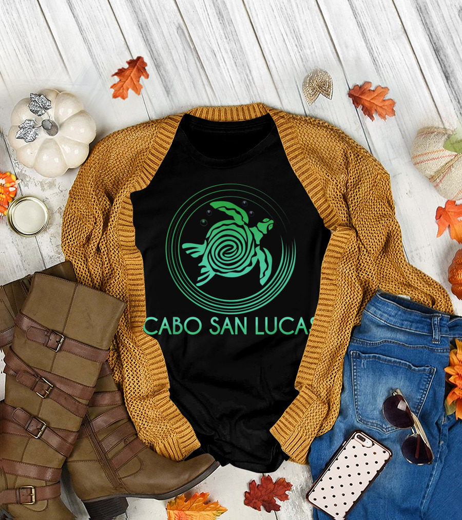 Cabo San Lucas Spiral Tribal Turtle T-Shirt