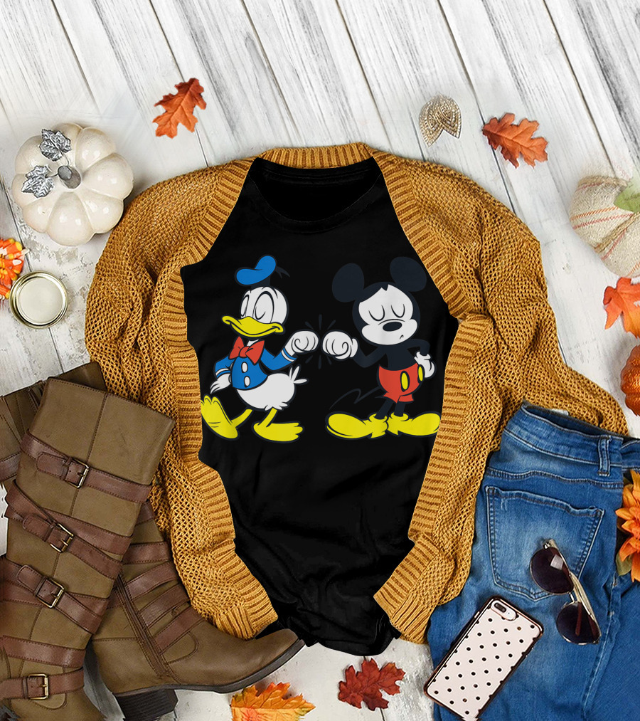 Mickey Mouse and Donald Duck Best Friends Fist Bump Disney T-Shirt