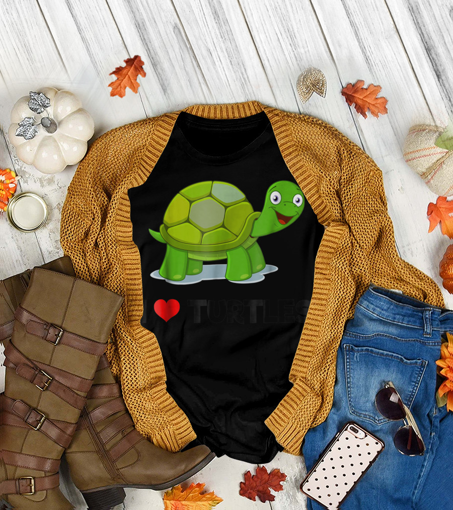 I Love Turtles Heart I Love Turtles T-Shirt