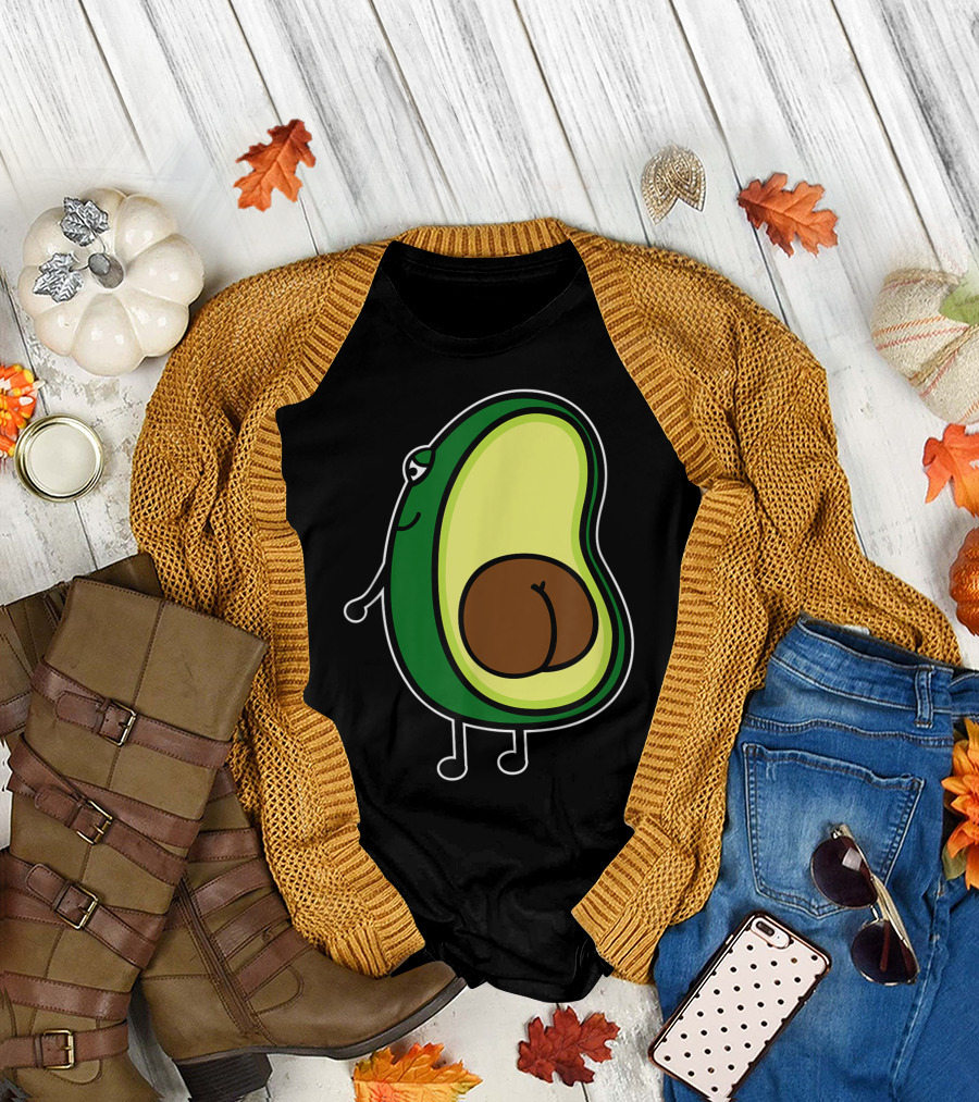 Avocado Butt with Cartoon Pit T-Shirt