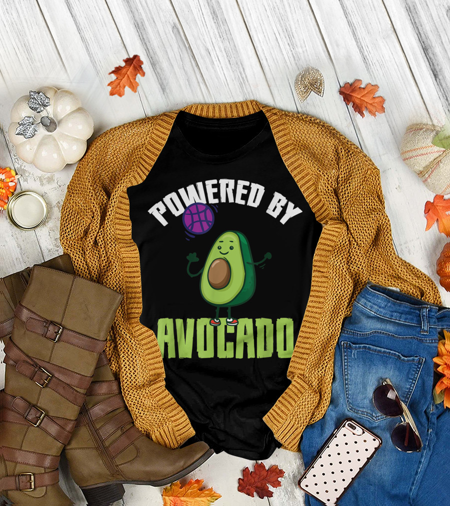 Powered by Avocado Volleyball Vegan Player T-Shirt