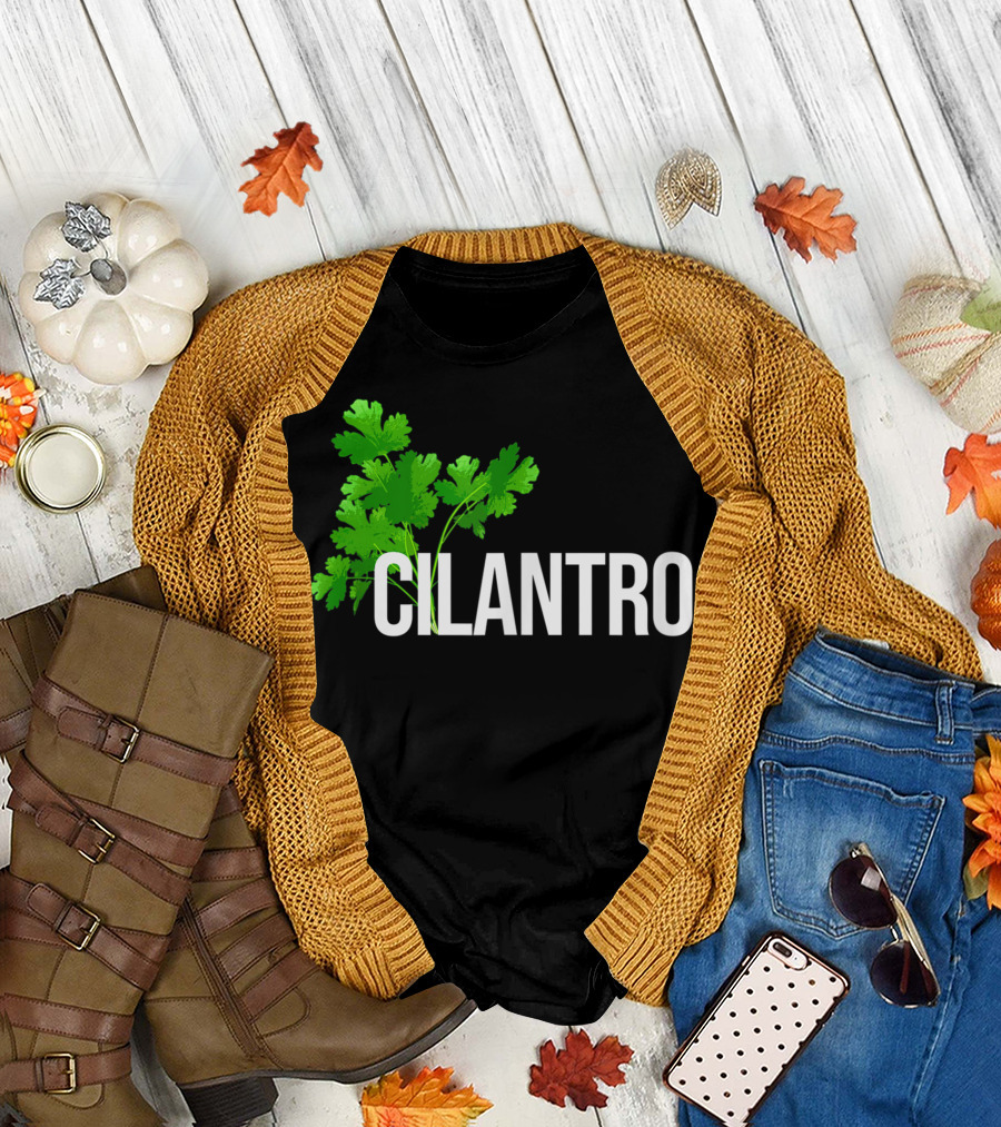 Cilantro Coriander Leaf Vegan Herb Plant Mexican Food Lovers T-Shirt