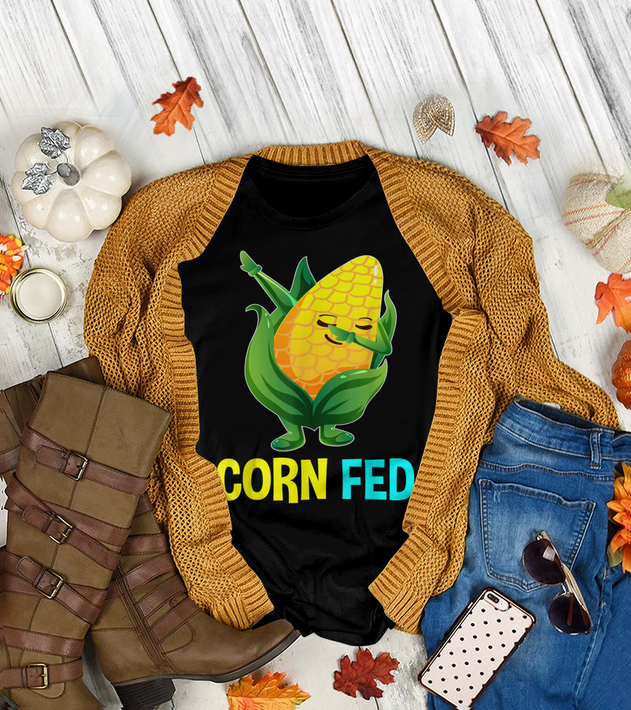 Corn Fed Sweetcorn Lovers Vegan Vegetarian Dab T-Shirt