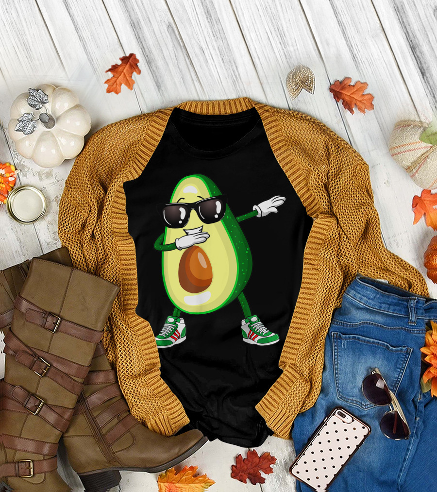 Dabbing Avocado with Sunglasses and Sneakers for Vegan Food Lover T-Shirt