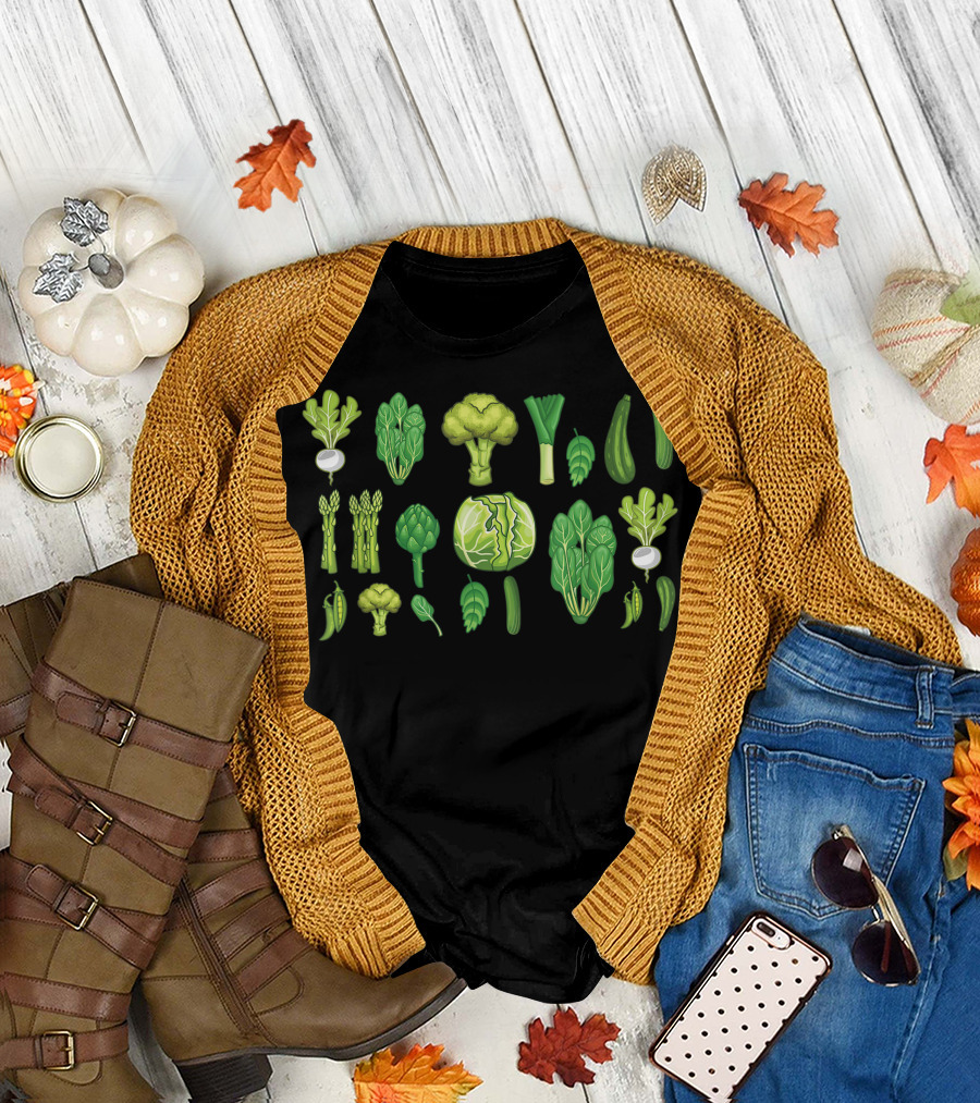 Green Vegetables Veggies Broccoli Asparagus Cabbage Artichoke Healthy Salad Food T-Shirt