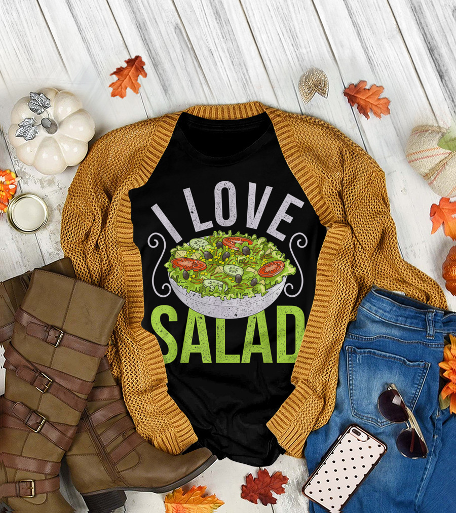 I Love Salad Veggies Bowl Vegan T-Shirt