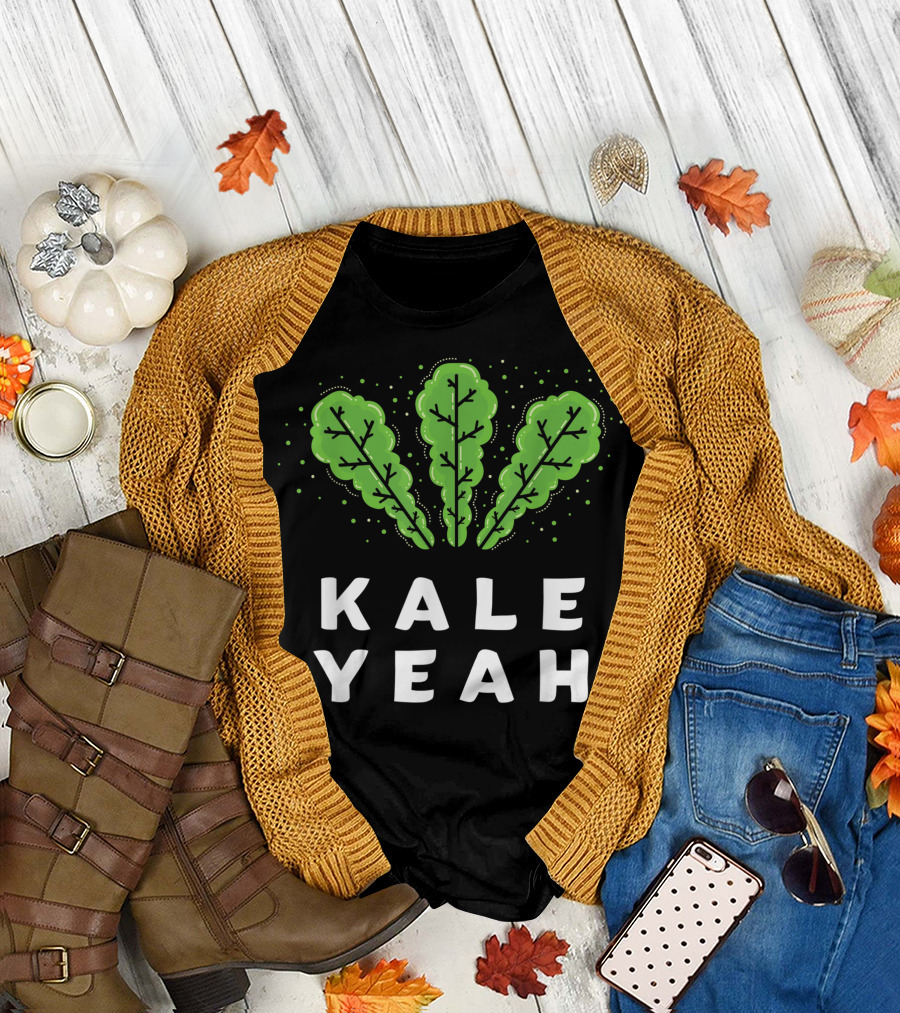 Kale Yeah Vegan Pun Leaf T-Shirt