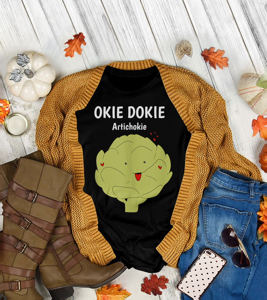 OKie Dokie Artichokie Cute Artichoke with Hearts T-Shirt
