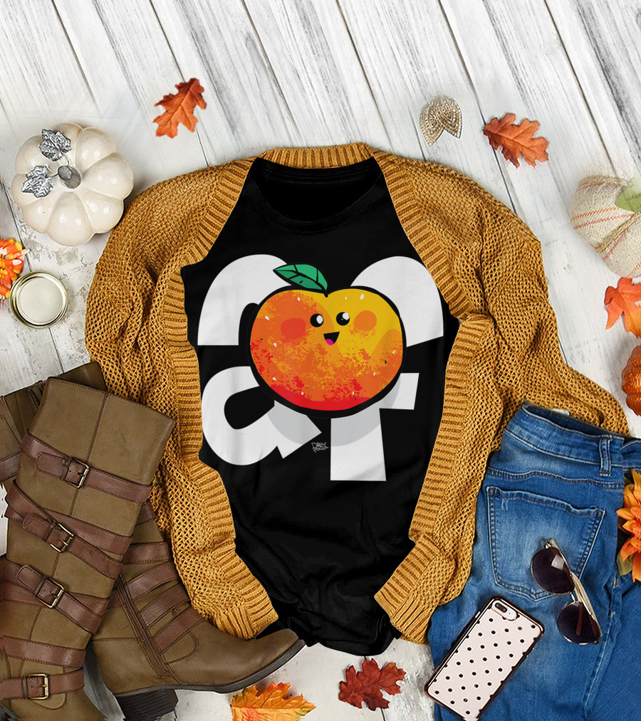 Peachy Af Kawaii Cute Peach Organic Fruit Vegan T-Shirt