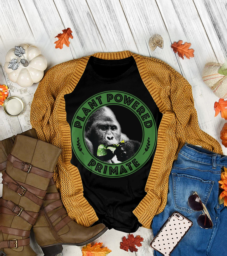 Plant Powered Primate Vegan Vegetarian T-Shirt