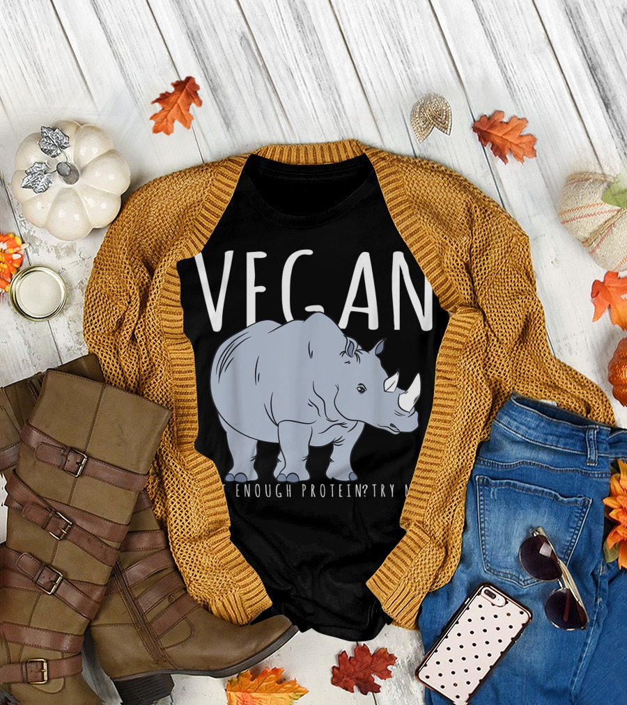Vegan Not Enough Protein? Try Me Rhino Costume T-Shirt