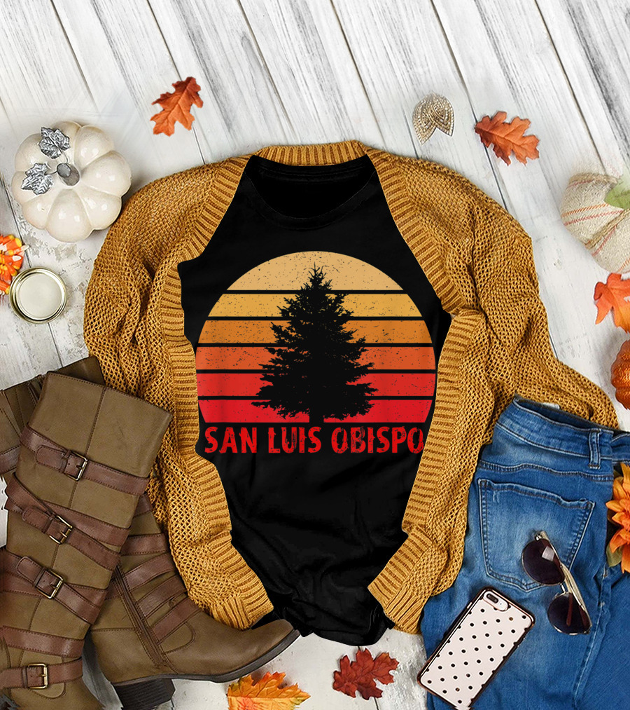 San Luis Obispo California Sunset Silhouette Slo Nor Cal T-Shirt