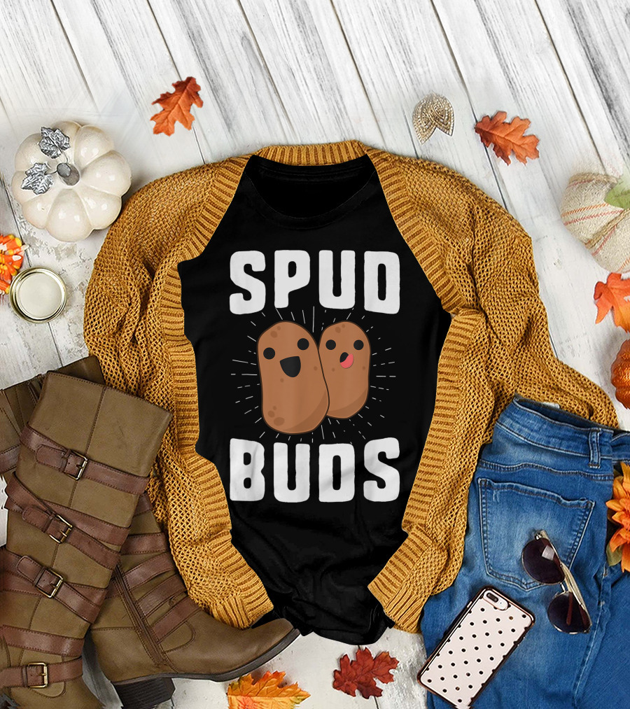 Spud Buds Potato Friend Team Vegetable Happy Potatoes T-Shirt