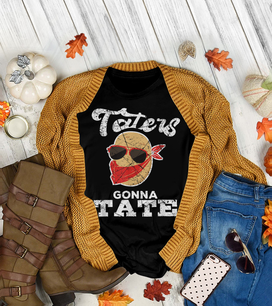 Taters Gonna Tate Potato Squad Sunglasses Bandana Garden Pun T-Shirt