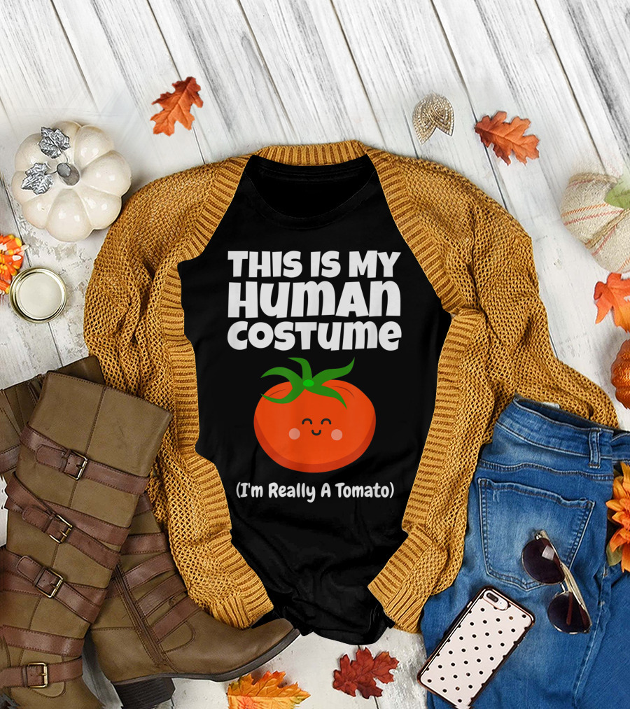 This Is My Human Costume I'm Really A Tomato Kids And Vegans T-Shirt