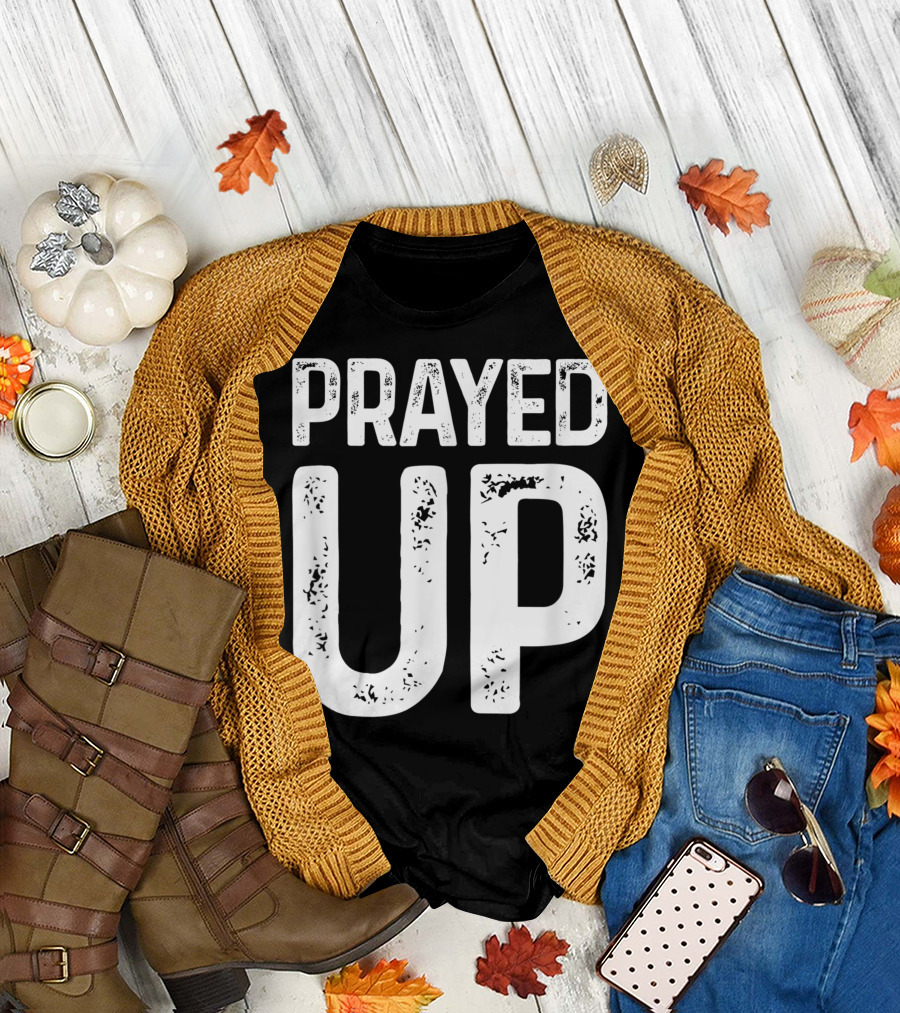 Faith Based Inspirational Prayed Up Tops Plus 2X 3X Hb T-Shirt