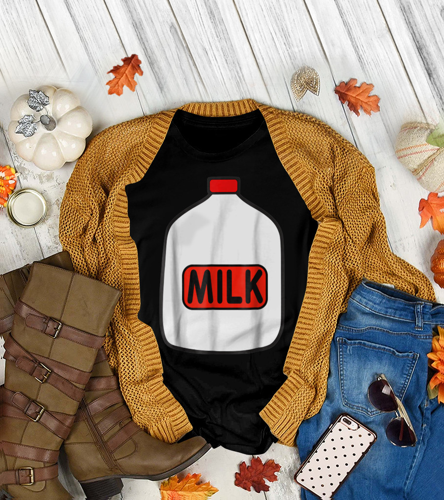 Gallon Of Milk Costume Milk Design Match With Cookie T-Shirt