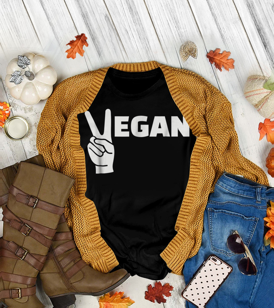 Vegan Hand Peace Sign T-Shirt