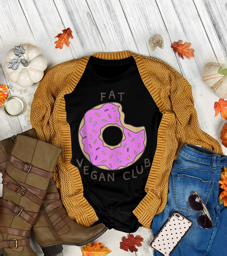 Fat Vegan Club Pink Doughnut Boho T-Shirt