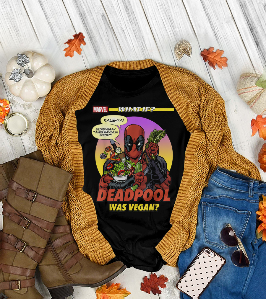 Marvel What If Deadpool Was Vegan Kale-Ya Maximum Effort Comic Cover T-Shirt