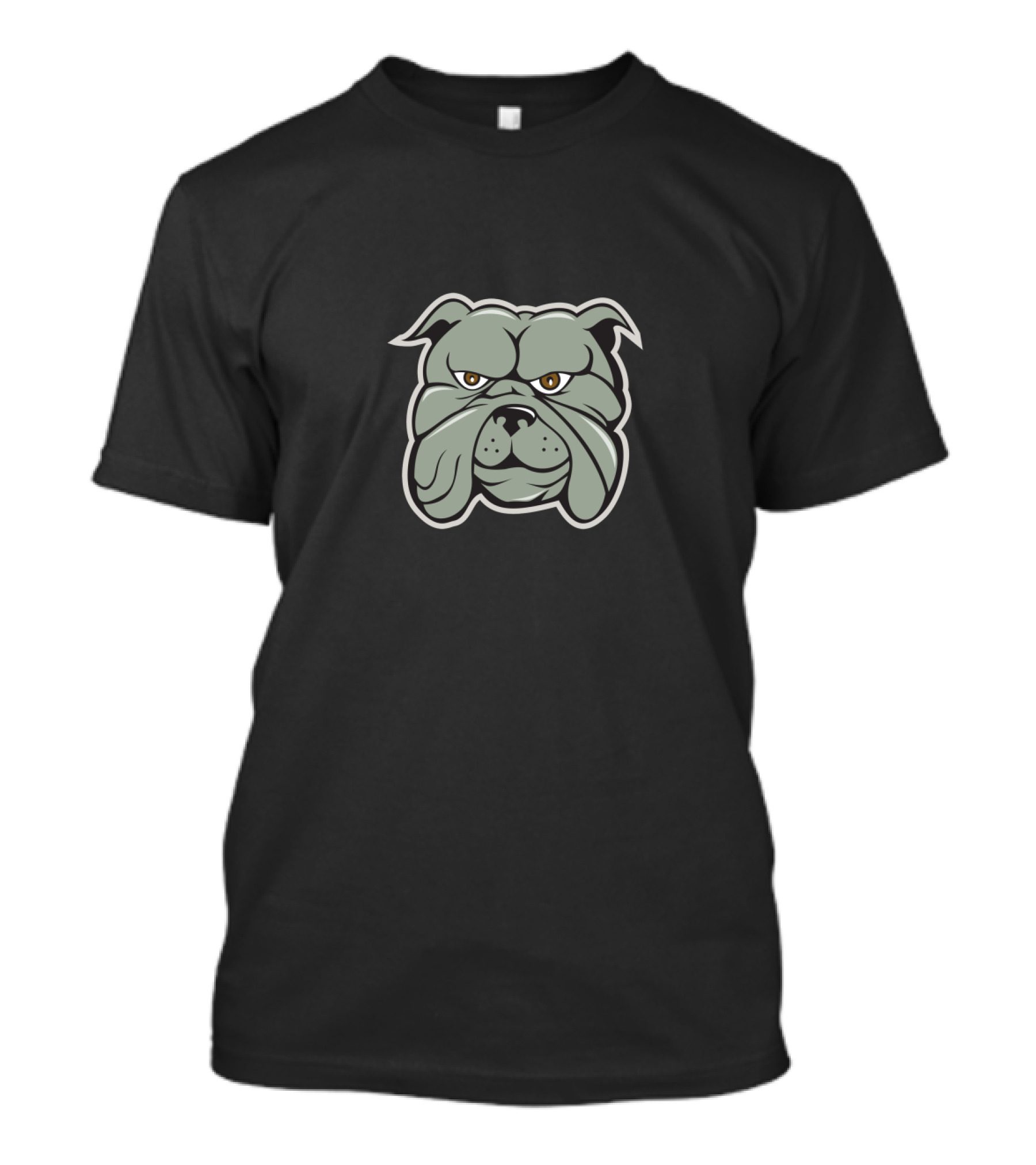 Bulldog Head Cartoon In Bold Isolated T-Shirt