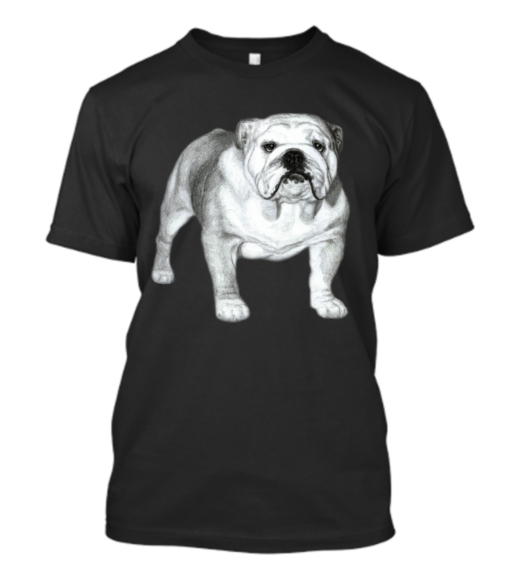 English Bulldog Pencil Sketch Realistic Drawing T-Shirt