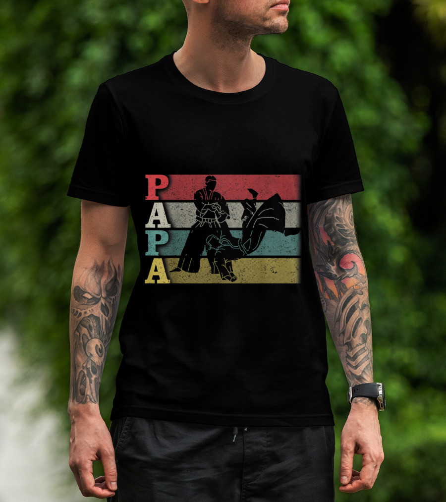 Vintage Aikido Papa Funny Dadfathers Day Martial Arts Action T-Shirt