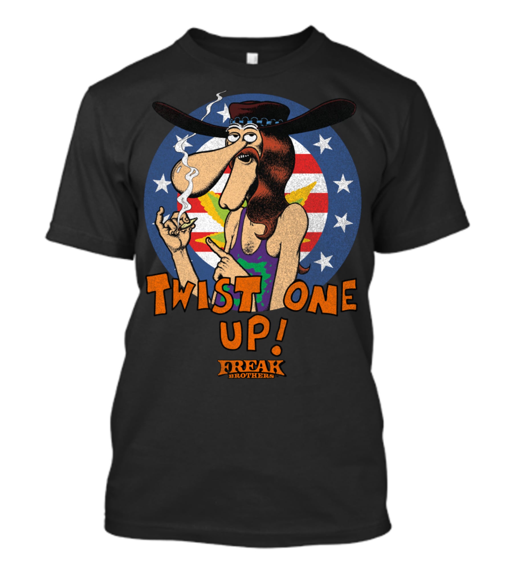 Freak Brothers Twist One Up Star-Spangled Smoking Character T-Shirt