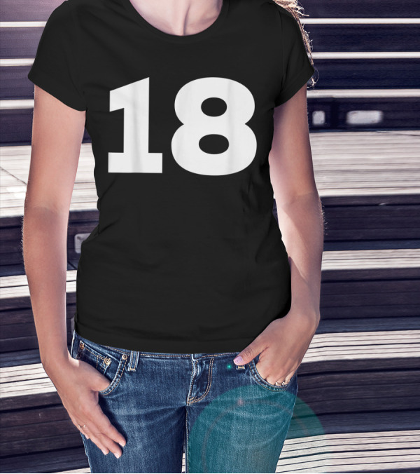 Number 18 Sport Team Fan Jersey Style Group T-Shirt
