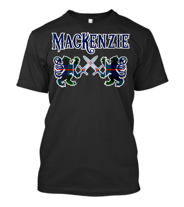 Mackenzie Scottish Clan Lion Crest With Swords T-Shirt