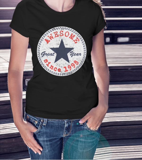 Awesome Great Year Since 1998 22nd Birthday Him Her 22 Year Old T-Shirt