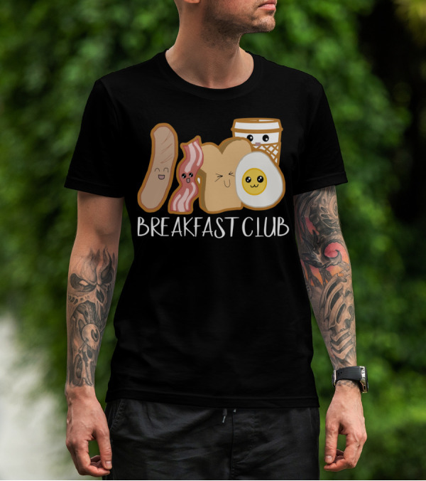 Kawaii Breakfast Club Funny Foodie Adorable Cartoon Food Faces T-Shirt