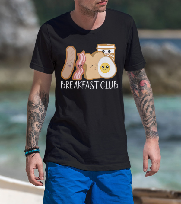 Kawaii Breakfast Club Funny Foodie Adorable Cartoon Food Faces T-Shirt