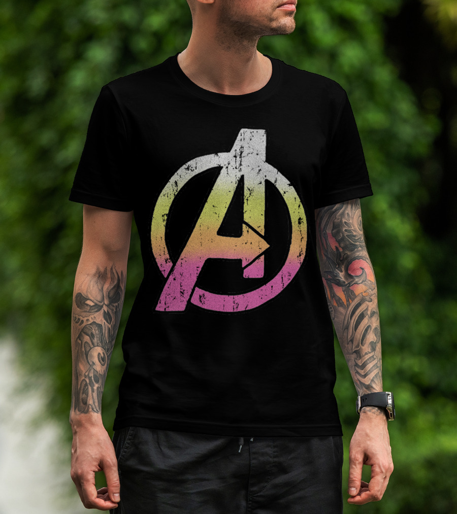 Marvel Avengers Colorful Distressed Classic T-Shirt