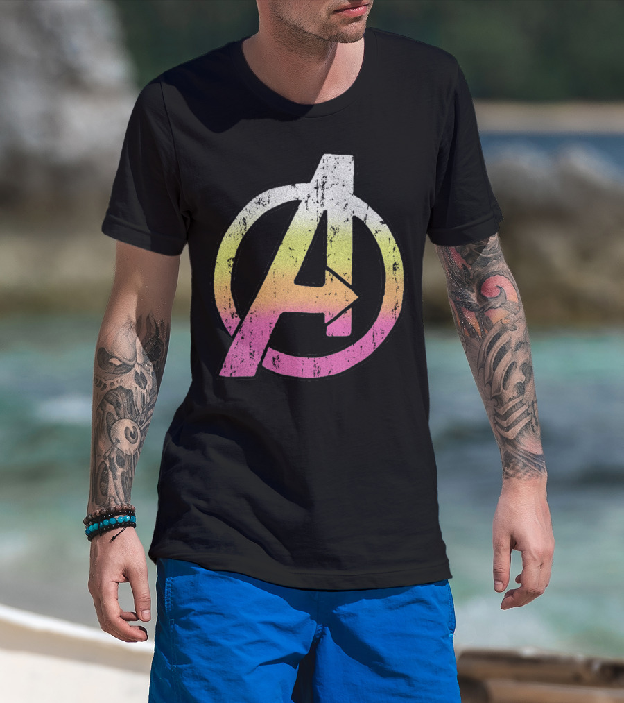 Marvel Avengers Colorful Distressed Classic T-Shirt