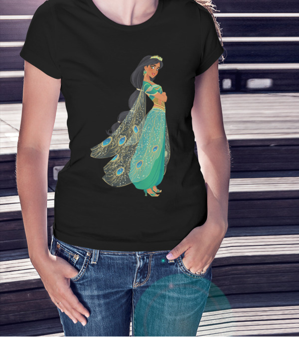Disney Aladdin Live Action Princess Jasmine Green Peacoat Attire T-Shirt