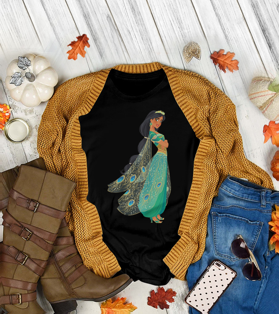 Disney Aladdin Live Action Princess Jasmine Green Peacoat Attire T-Shirt