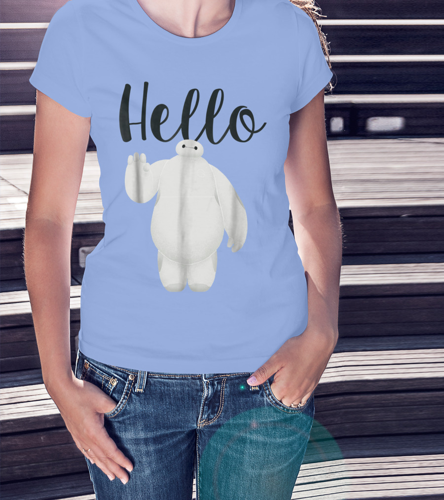 Disney Big Hero 6 Baymax Hello Wave Greetings T-Shirt