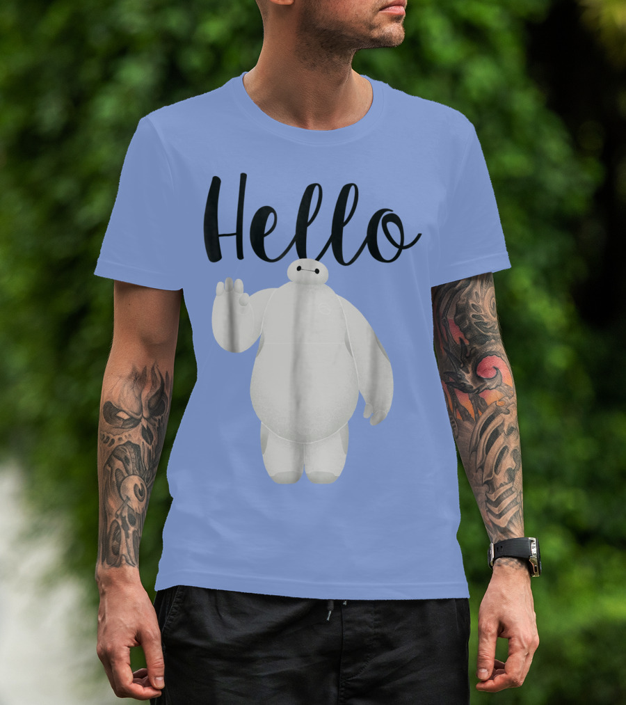 Disney Big Hero 6 Baymax Hello Wave Greetings T-Shirt