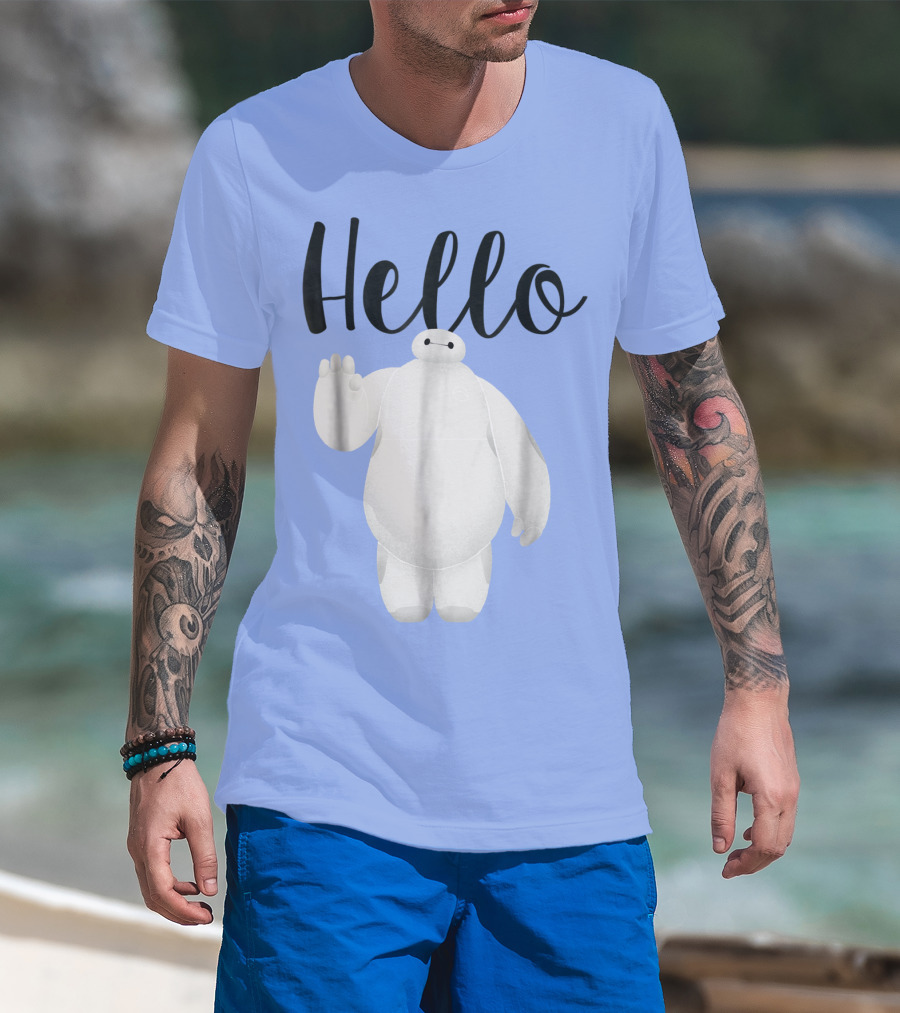 Disney Big Hero 6 Baymax Hello Wave Greetings T-Shirt